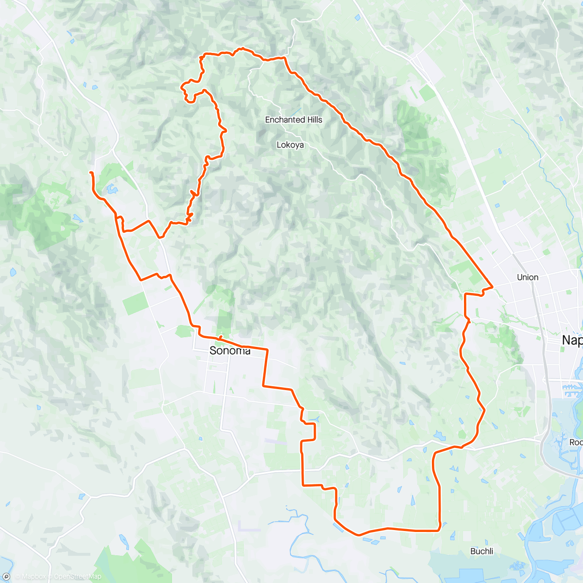 Map of the activity, Cavedale and Carneros