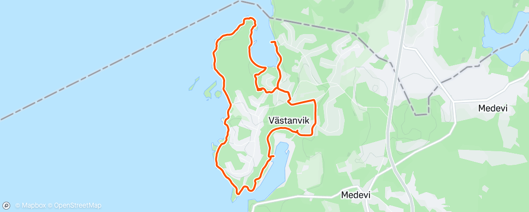 Map of the activity, Evening Trail Run