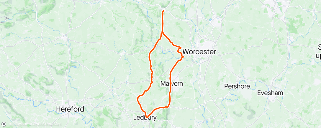 Map of the activity, Ledbury, Malvern loop
