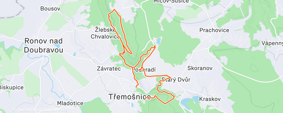 Map of the activity, Morning Hike