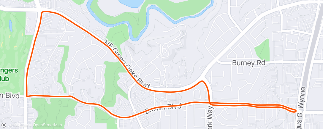 Map of the activity, Forgot that northern Arlington has hills