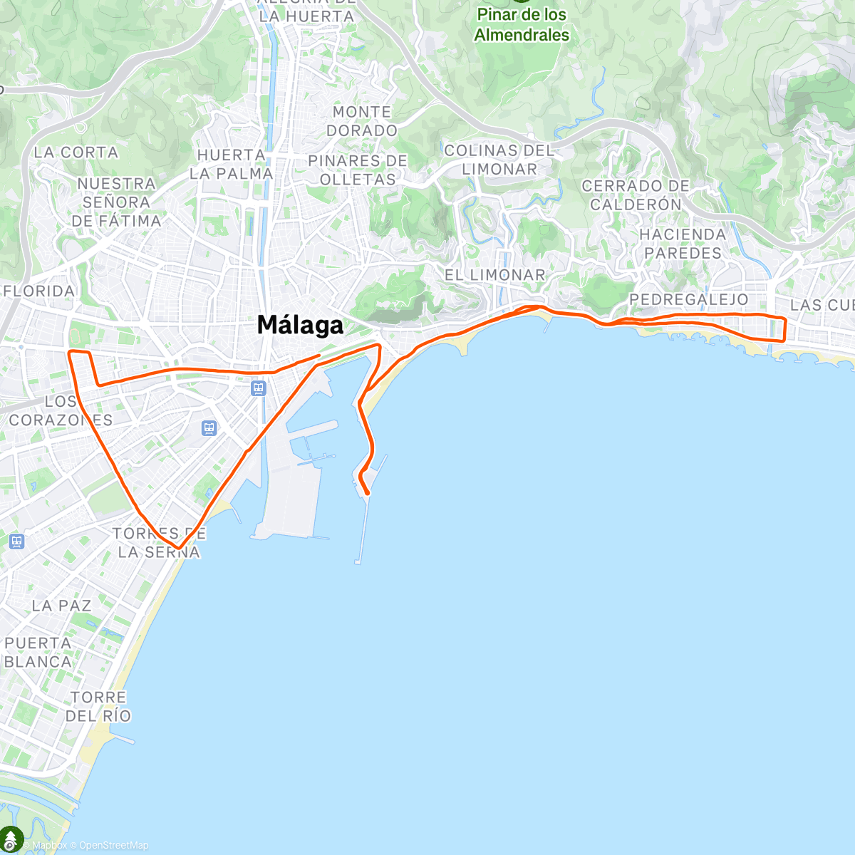 Map of the activity, Malaga półmaraton