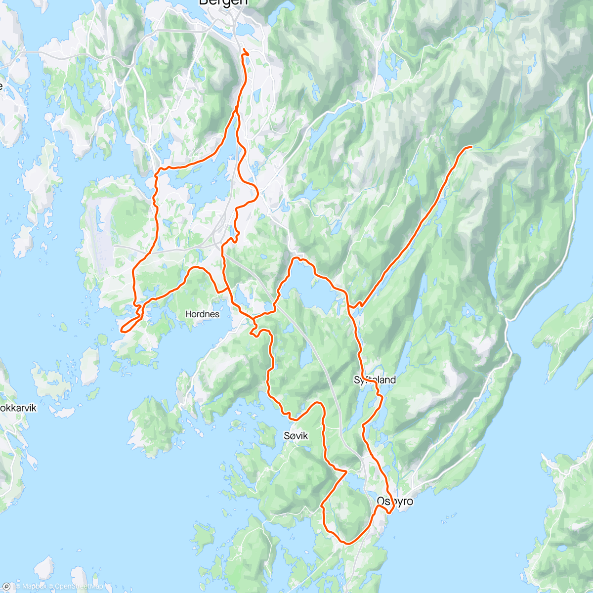 Map of the activity, Fin tur med Kjøll og Skarstein