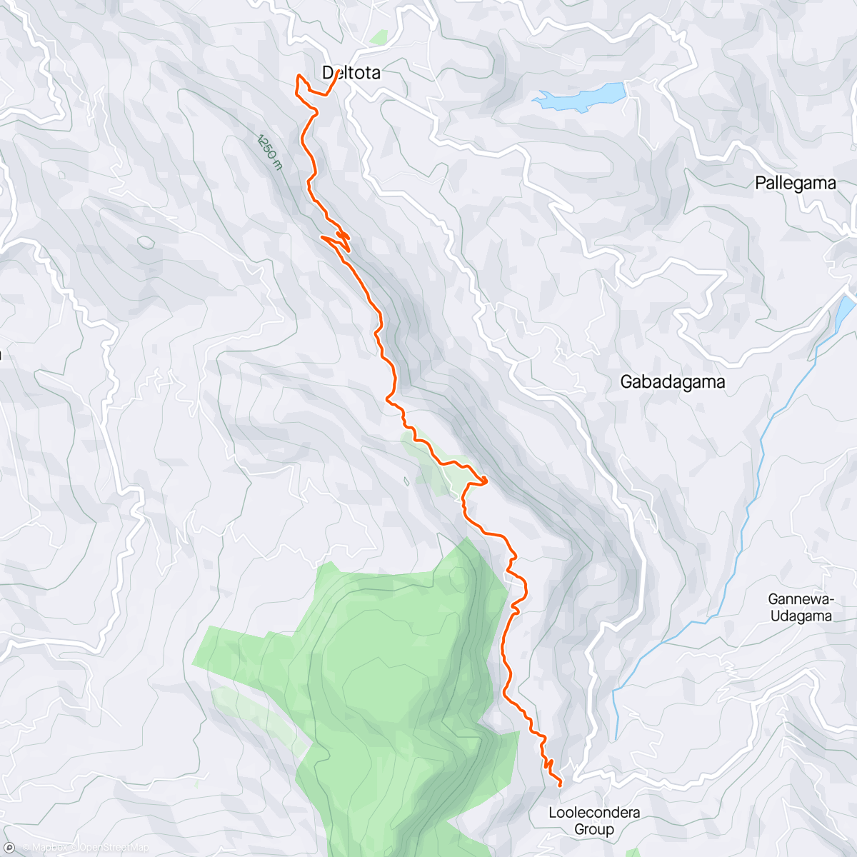 Map of the activity, Pekoe Trail Stage 2 to Delthota