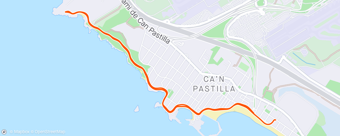 Map of the activity, Fitnesswalking a la platja de Palma 🏖🌞🚶‍♂️