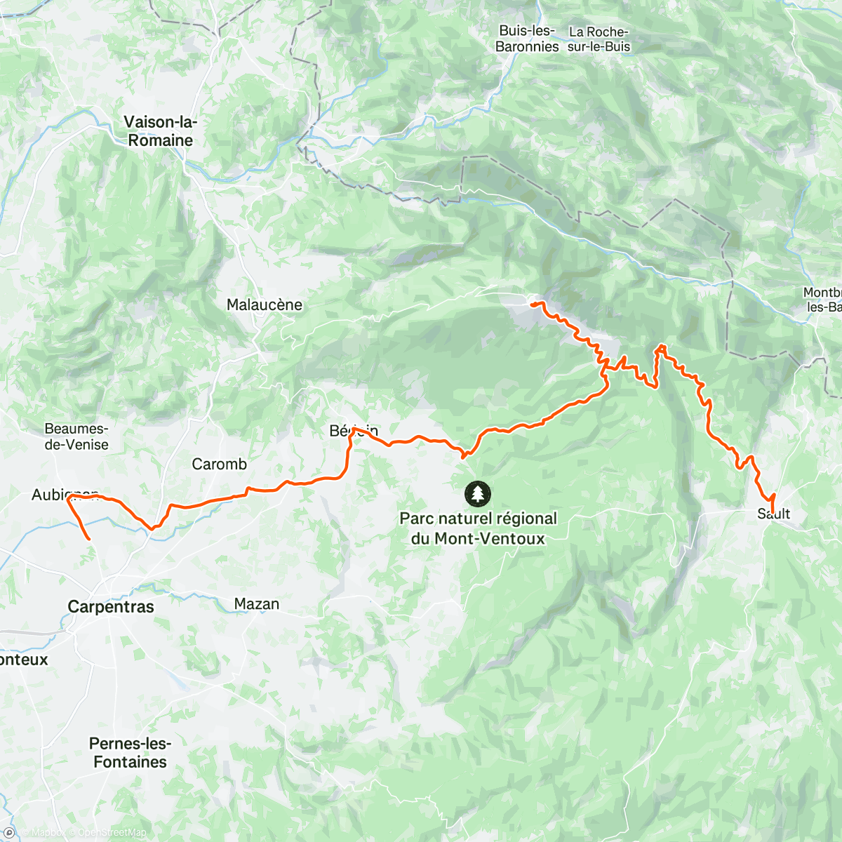 Map of the activity, ColSensation 2023 - met Maud, 2x Mont Ventoux 🤩😍