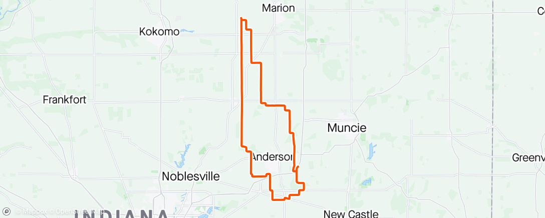 Map of the activity, A 100 mile ride and stopped to visit my cousin