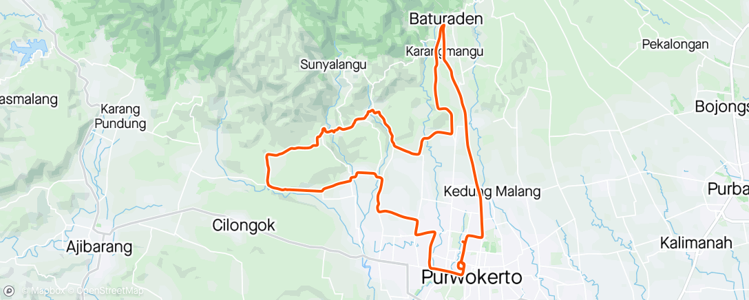 Mapa de la actividad, Xplor Purwokerto Ride
