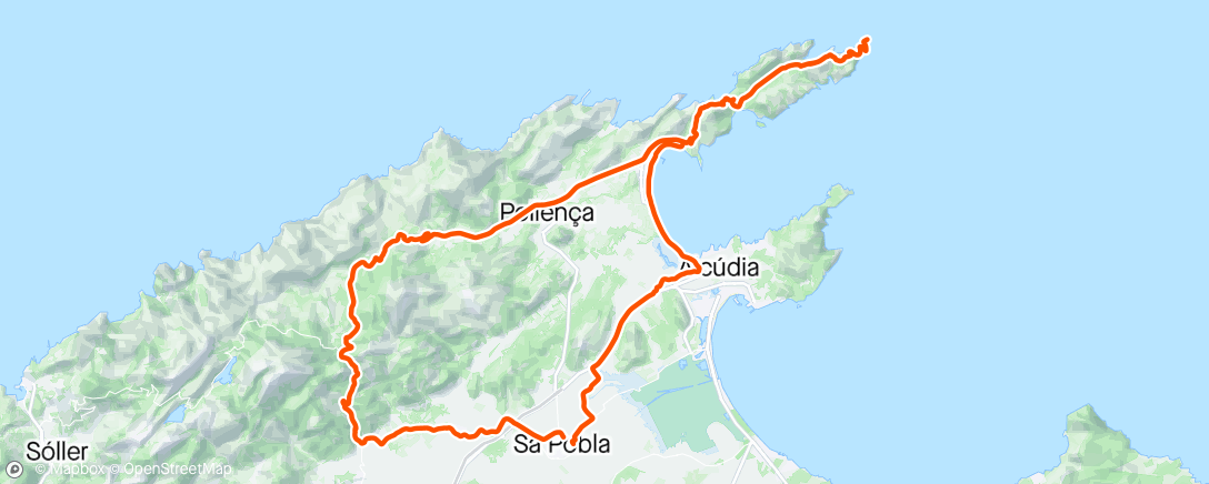 Map of the activity, Mallorca day 2 - Cap de Formentor + coll de femenia
