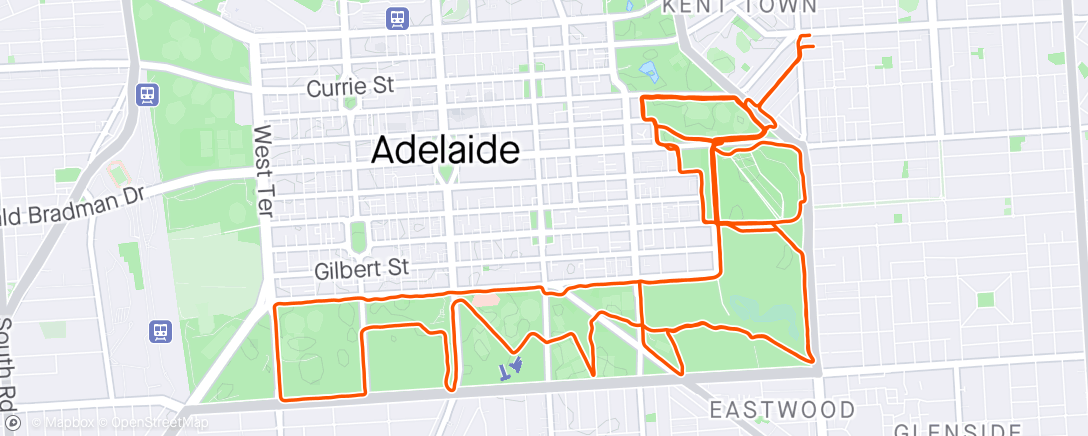 Map of the activity, 2 hour long run