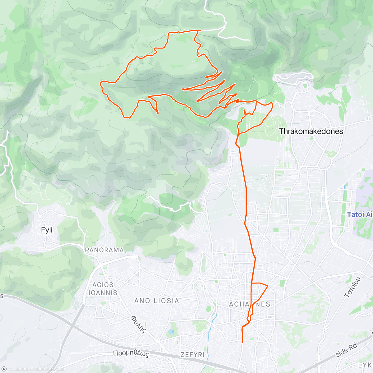 Map of the activity, Πρωινη βολτα στην παρνηθα