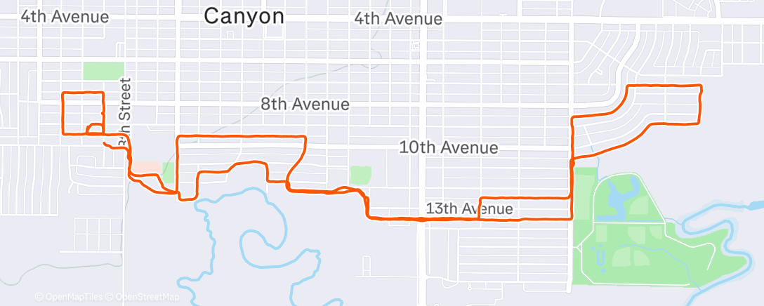 Map of the activity, Lunch Run