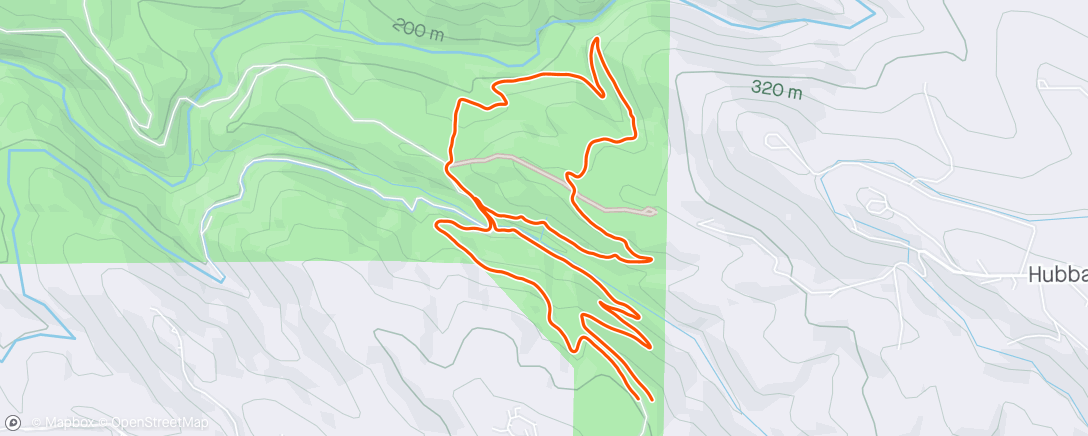 Map of the activity, Hunter rides Hidden Falls