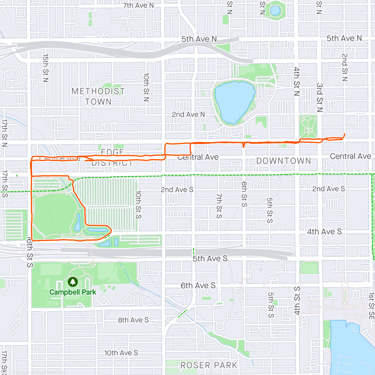 Map of the activity, Tropicana Field (aka 35 CENTS) Run (#4530) - St. Petersburg, FL