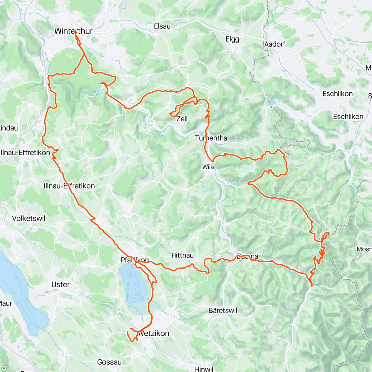 Map of the activity, Radfahren