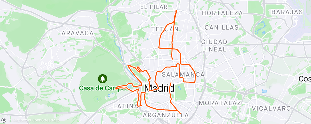 Mapa da atividade, Maratón de Madrid 2024