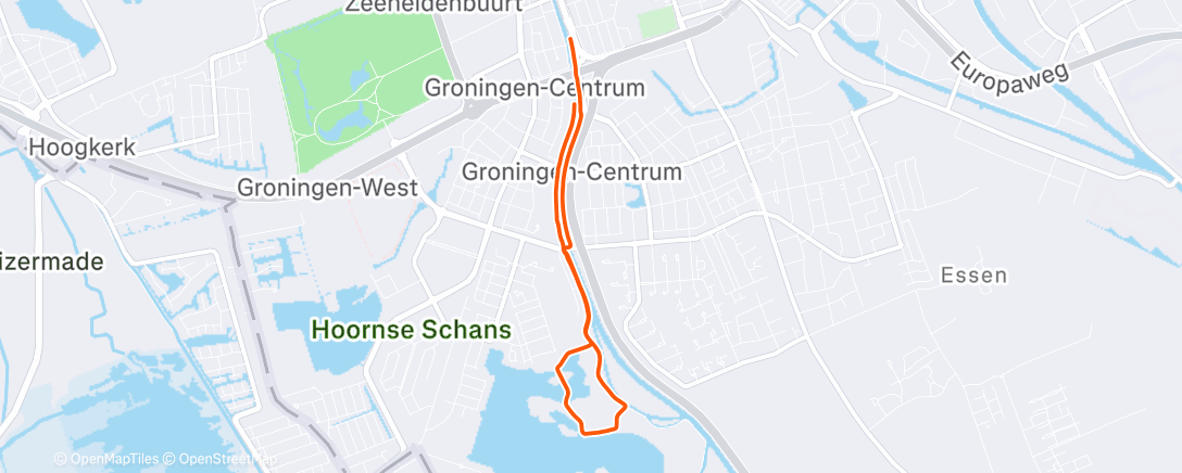 Map of the activity, Namiddagloop