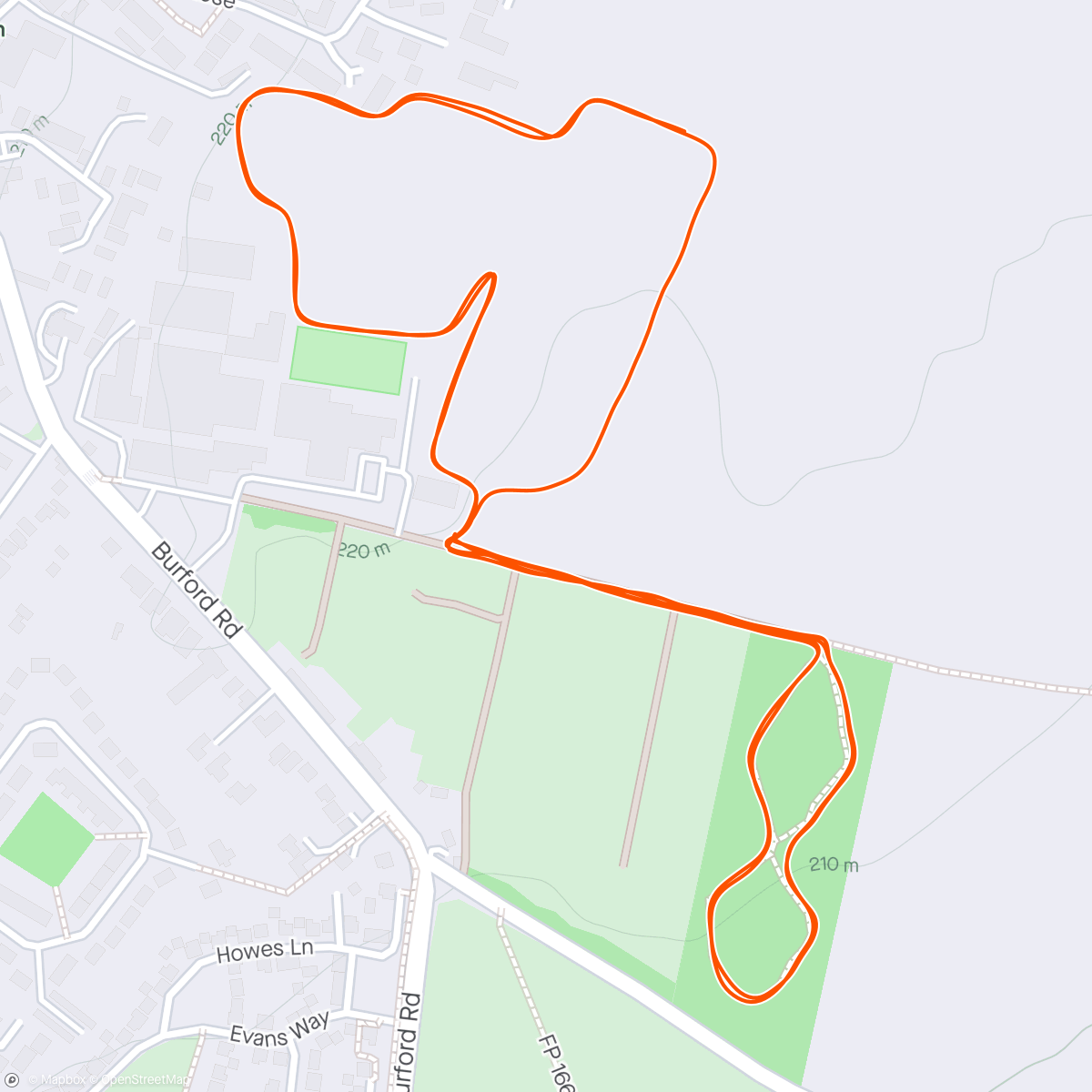 Map of the activity, Chipping Norton School Park Run