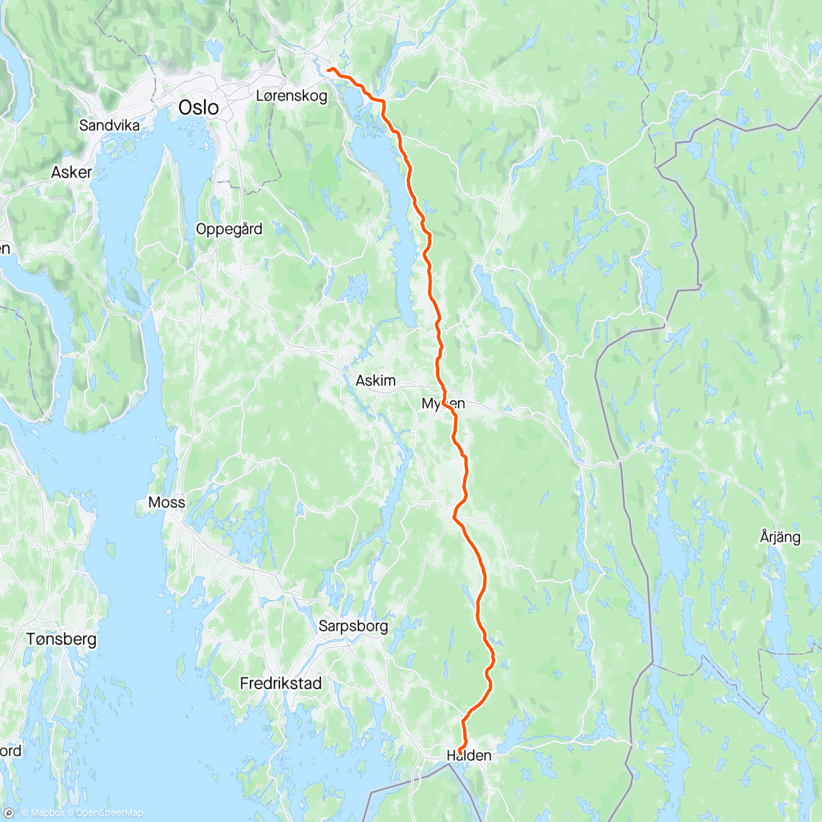 Mapa de la actividad (Lillestrøm - Halden Dugnad hos svigermor💖)