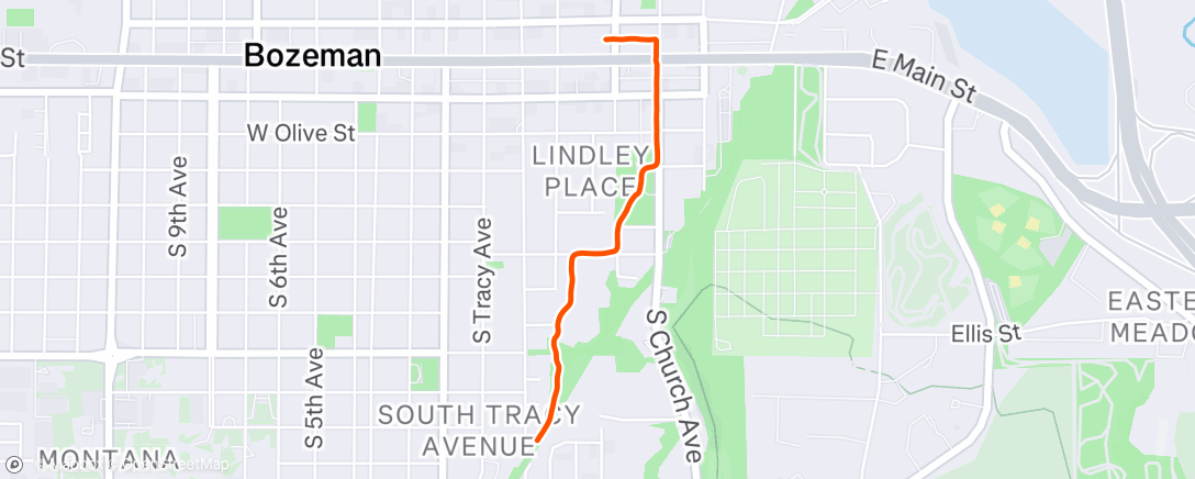 Map of the activity, Night Run