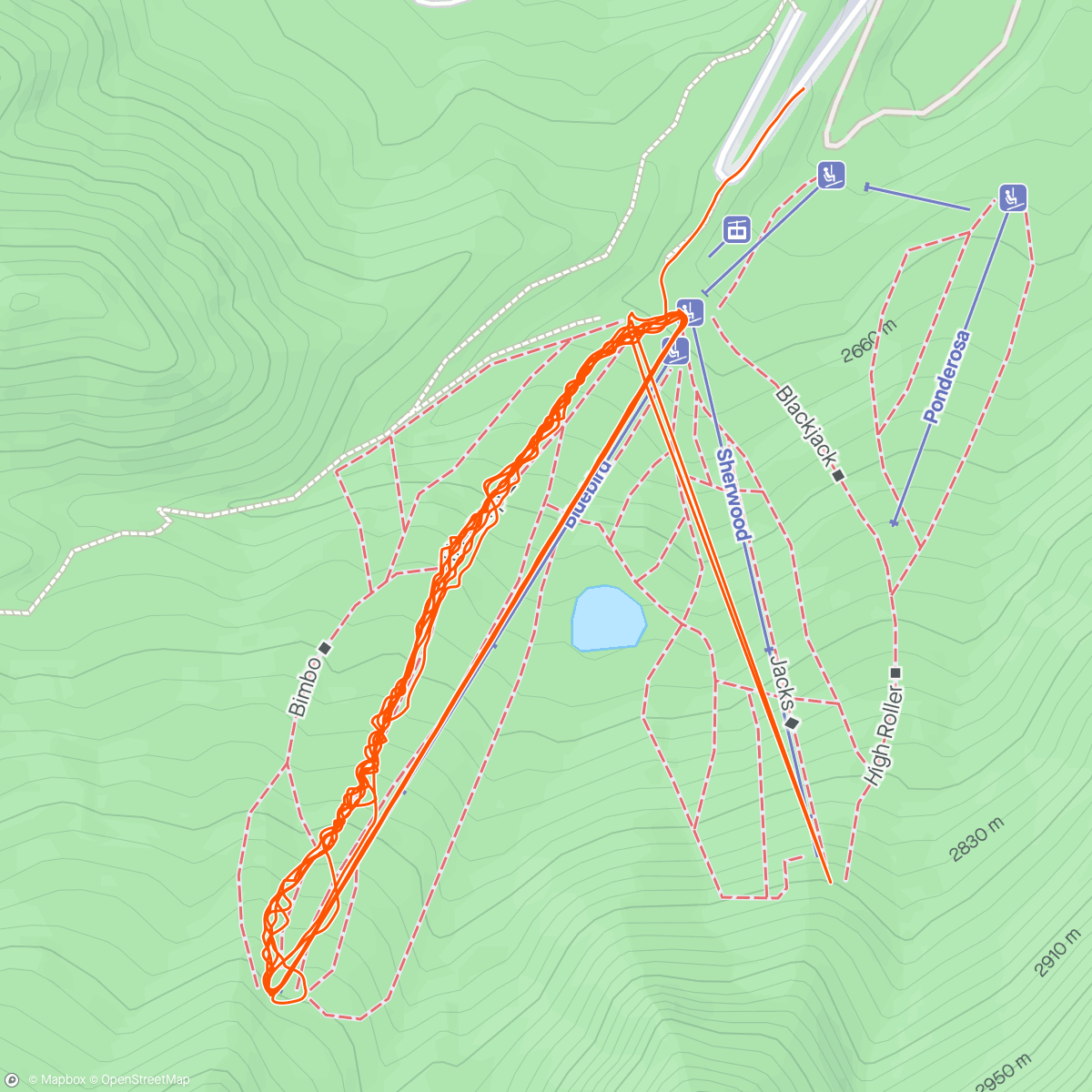 Map of the activity, Lunch Snowboard