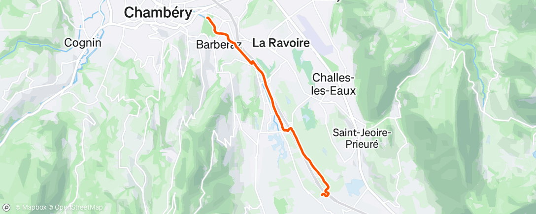 Map of the activity, Course à pied le matin