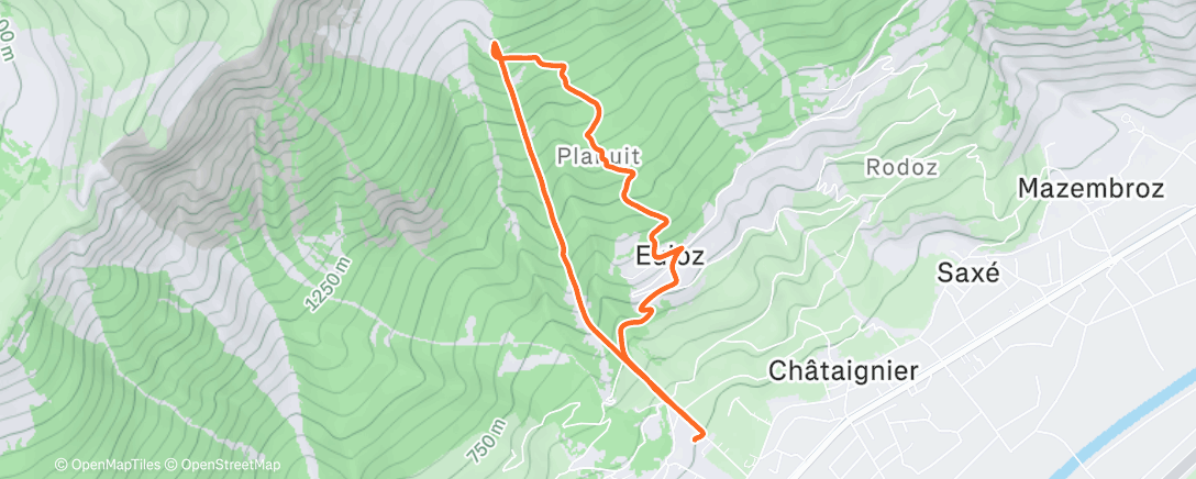 Map of the activity, Randonnée le midi