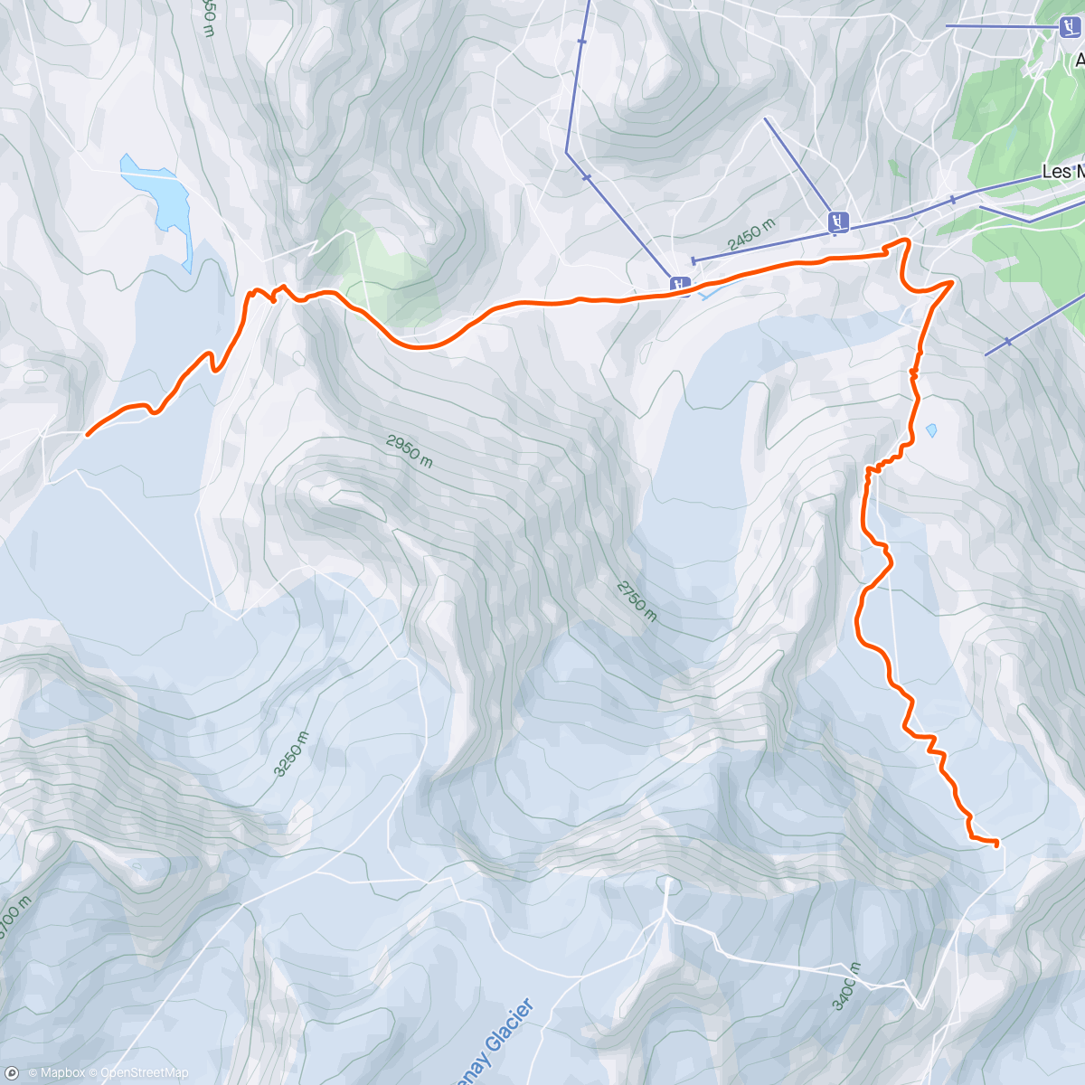 Map of the activity, 3:e dagen Haute Route