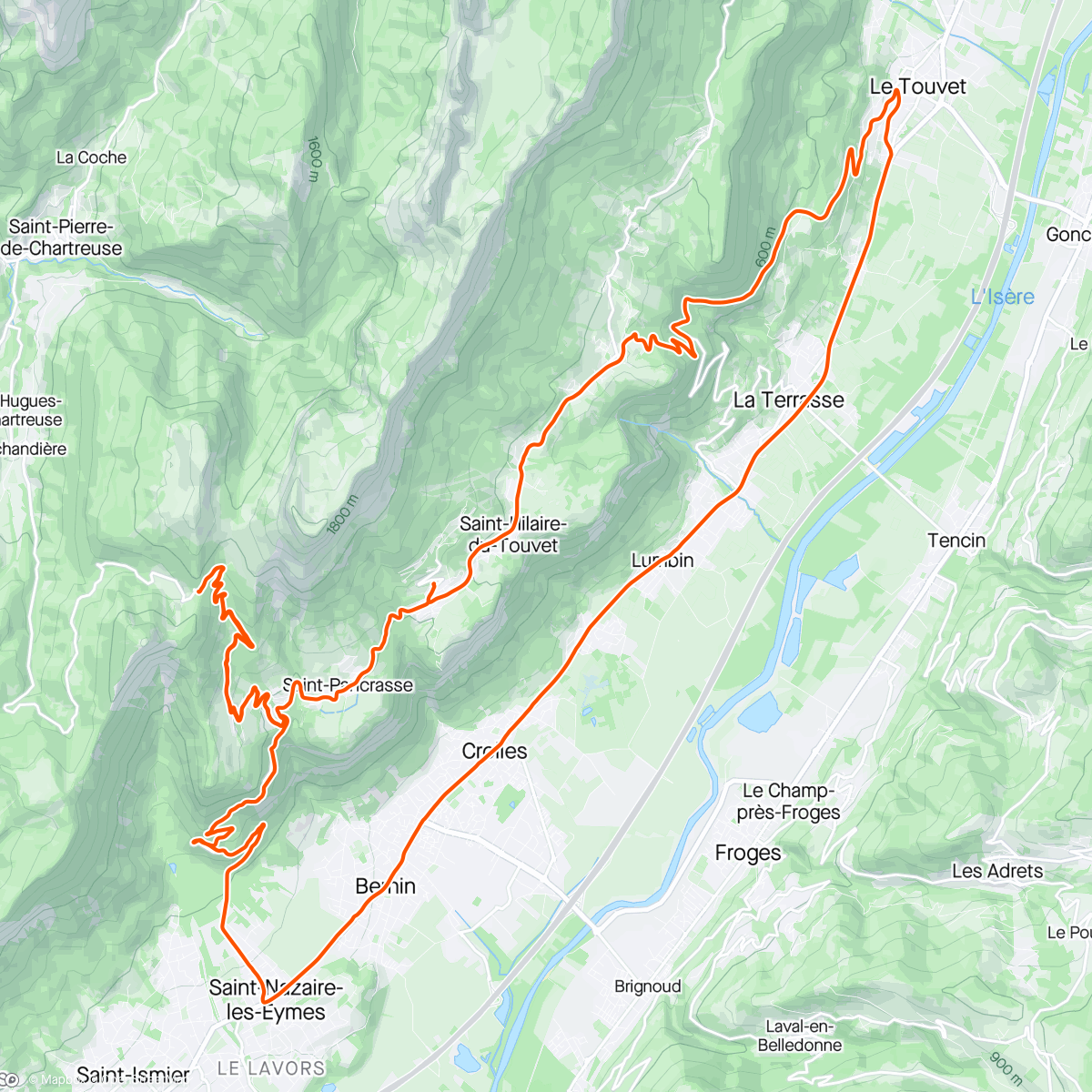 Map of the activity, Route 24.14 tout seul fraîcheur au sommet du col du coq : 1 degré