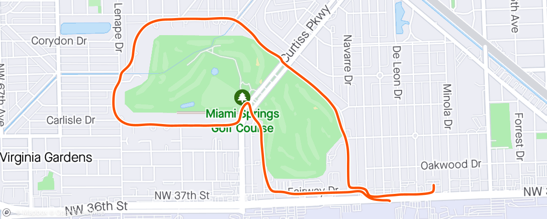 Map of the activity, Miami Springs Run