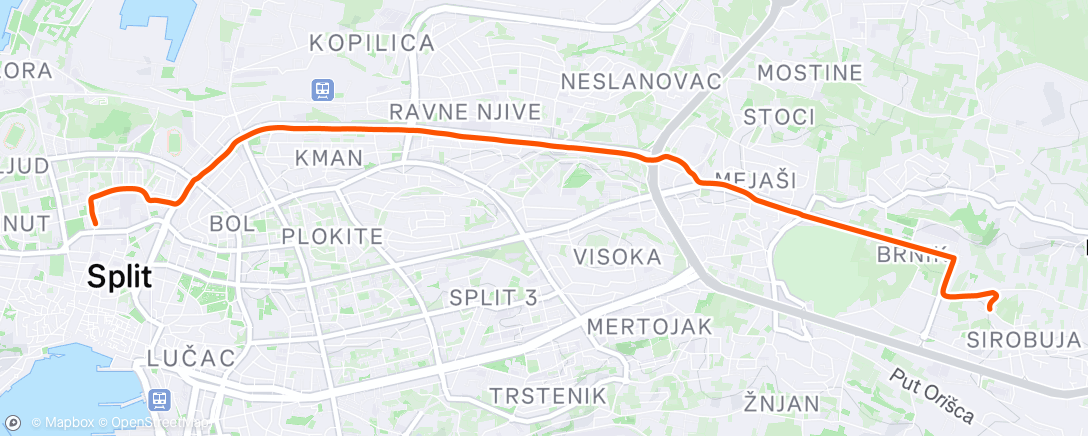 Map of the activity, Afternoon Run