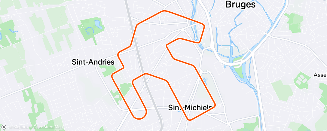 Map of the activity, MyWhoosh - Bruges