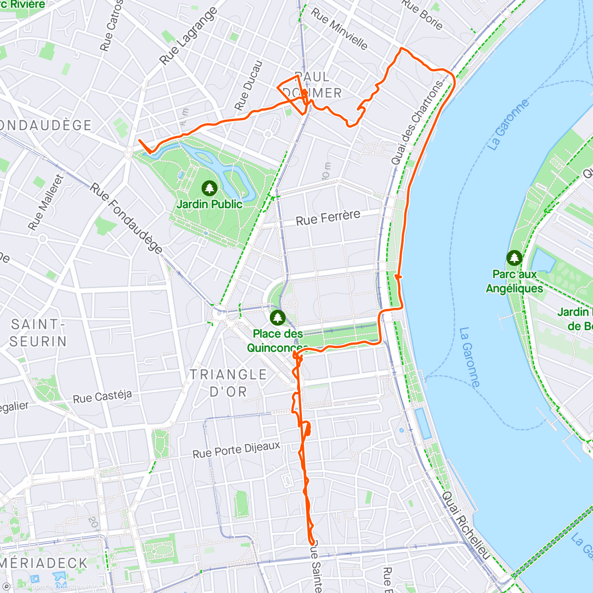 Map of the activity, Ambling around bordeaux