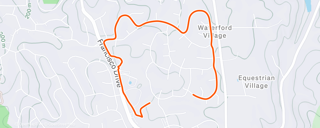 Map of the activity, Afternoon Walk