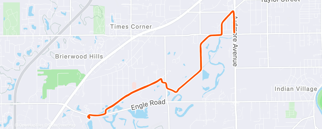 Map of the activity, Afternoon Run