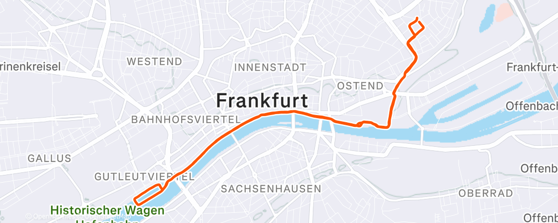 Map of the activity, Afternoon Run