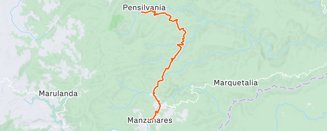 Map of the activity, Vuelta en bicicleta de montaña matutina