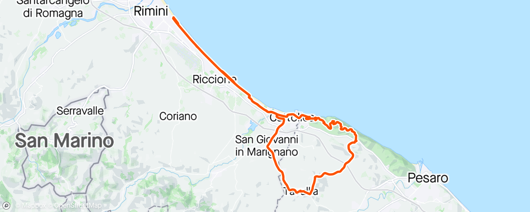 Map of the activity, Fiorenzuola - Tavullia