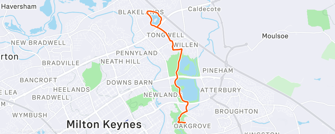 Map of the activity, Lunch Run