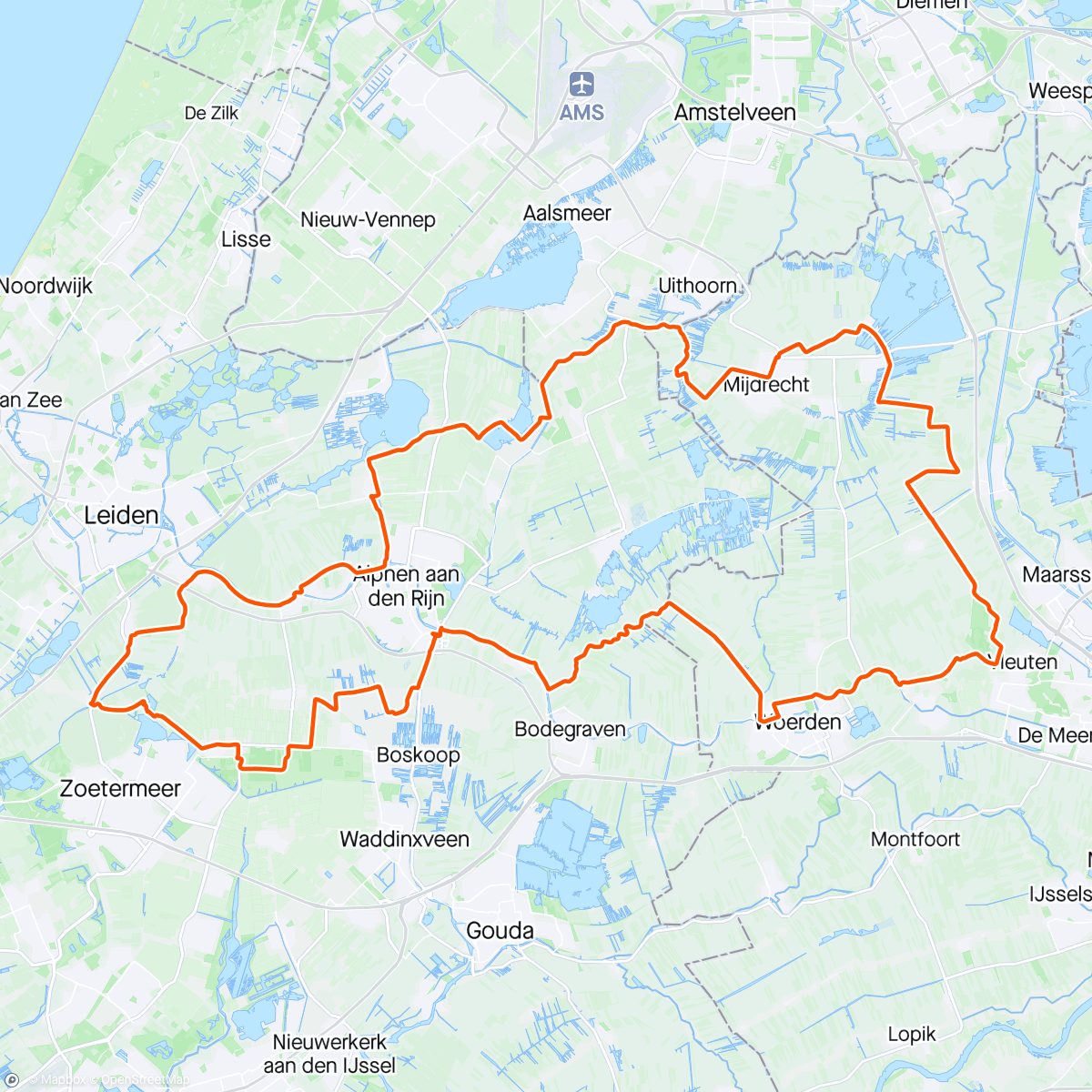 Карта физической активности (TCW 2 daagse prachtig  rondje Mijdrecht)