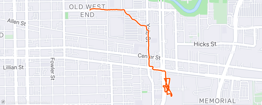 Map of the activity, Afternoon Run