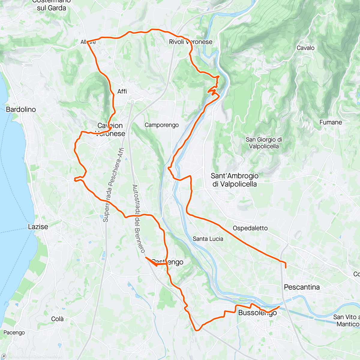 Map of the activity, Lake Garda inland