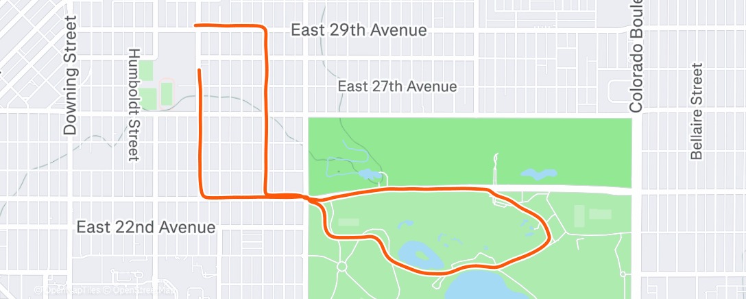 Map of the activity, Afternoon Run