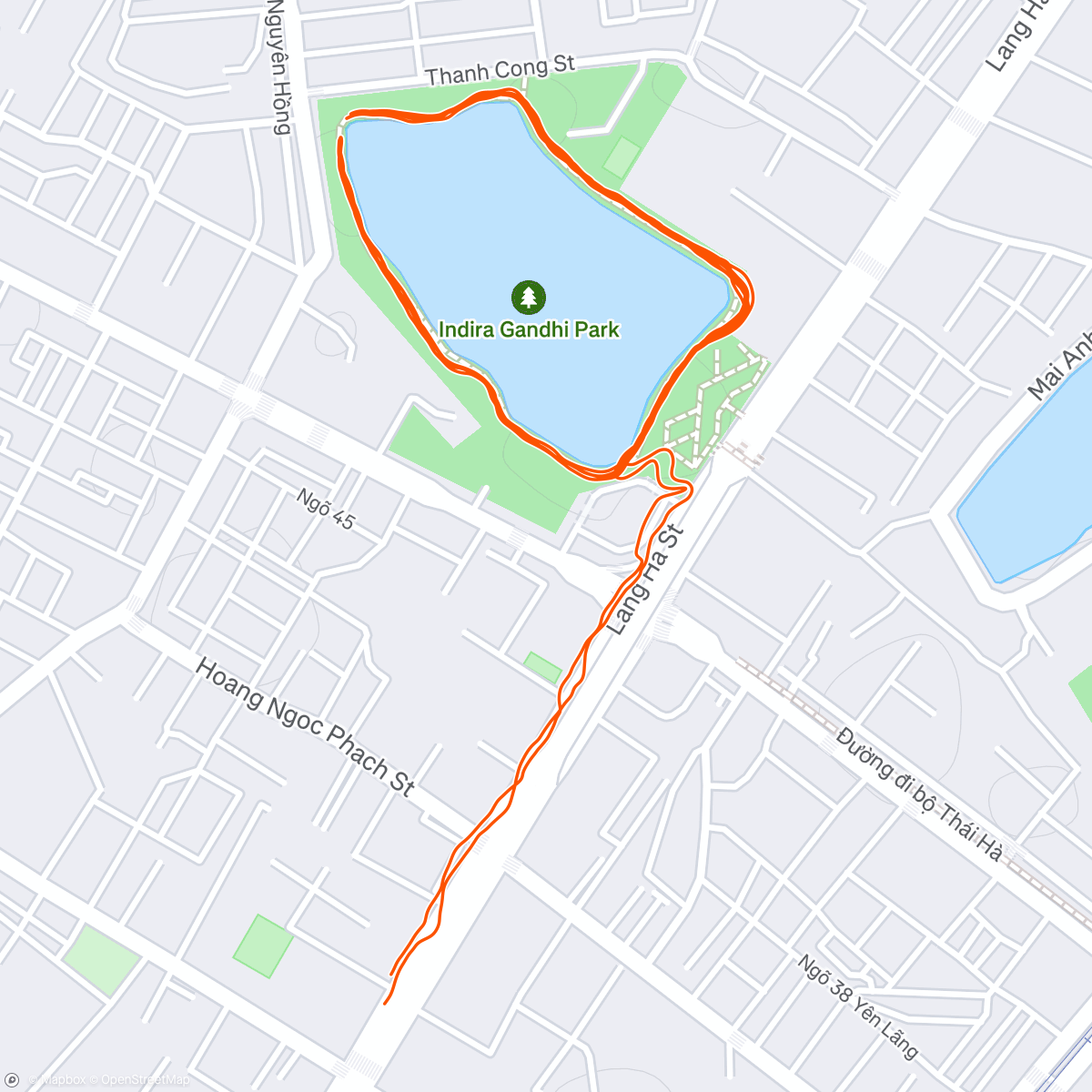 Map of the activity, Evening Run