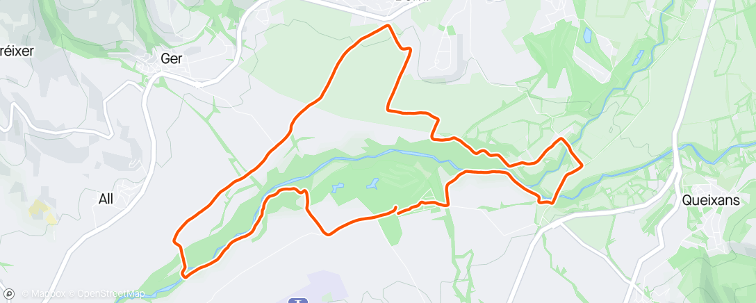 Map of the activity, Run post gym