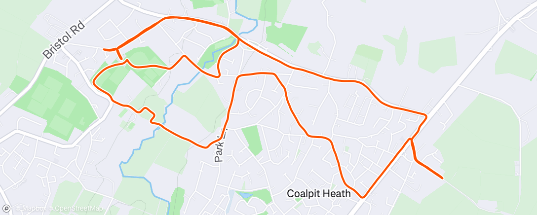 Map of the activity, Afternoon Run