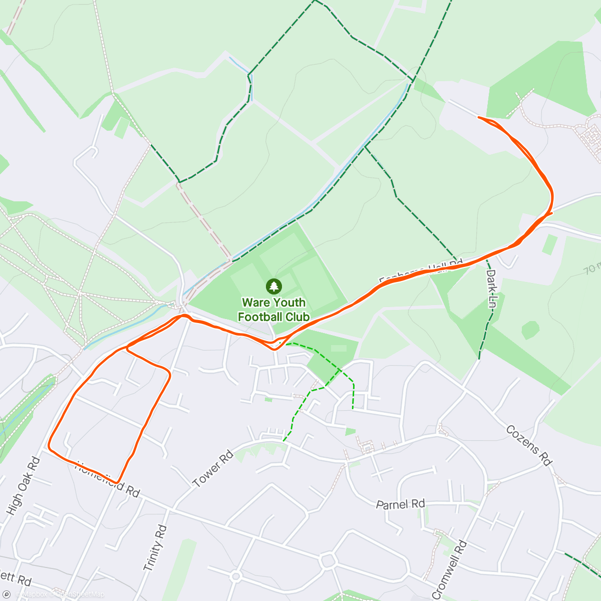 Map of the activity, Fanhams Hall