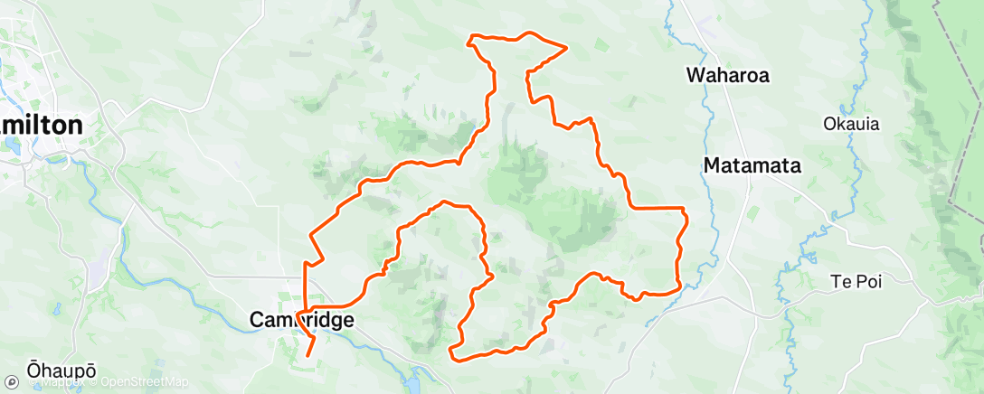 Map of the activity, Lunch Ride