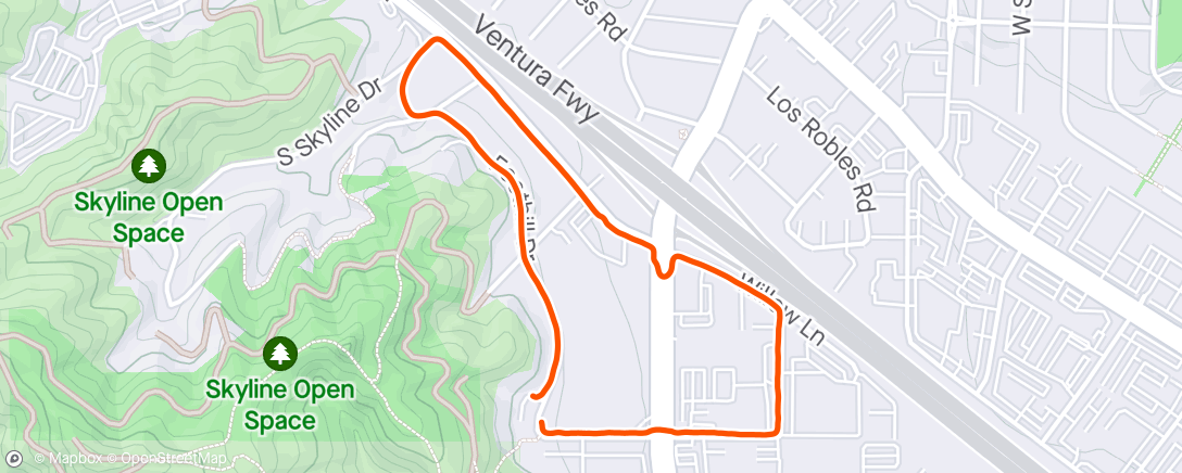 Map of the activity, Afternoon walk/run