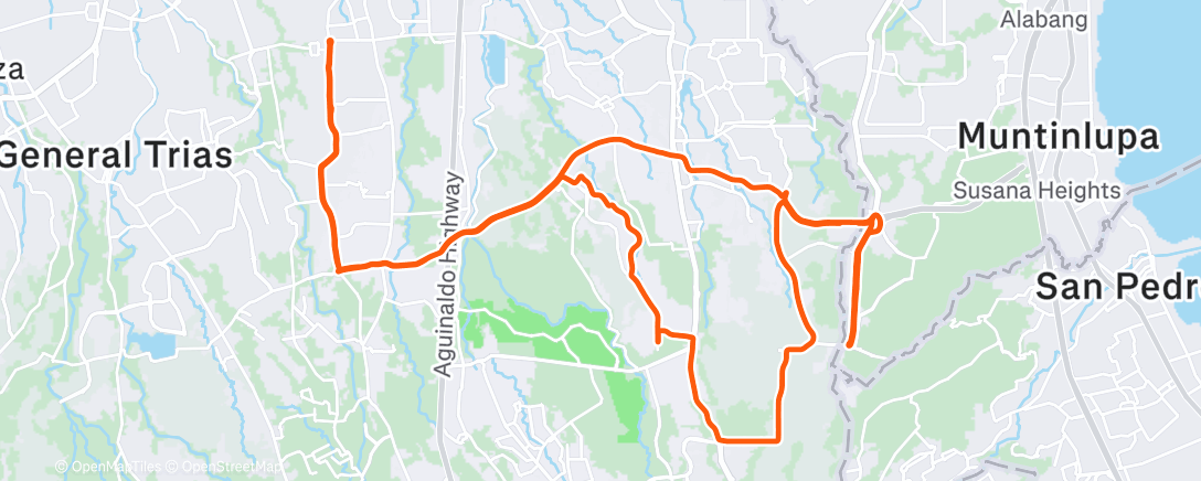 Map of the activity, Sunday Morning Easy Ride